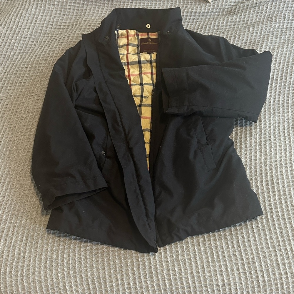 Brooks Brothers Navy Jacket with Plaid Interior